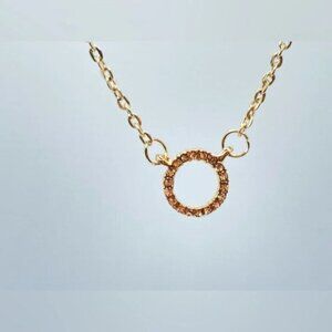 Golden circle diamond necklace